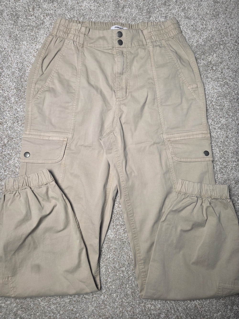 Garage Bubble Cargo Jogger Tan Khakis